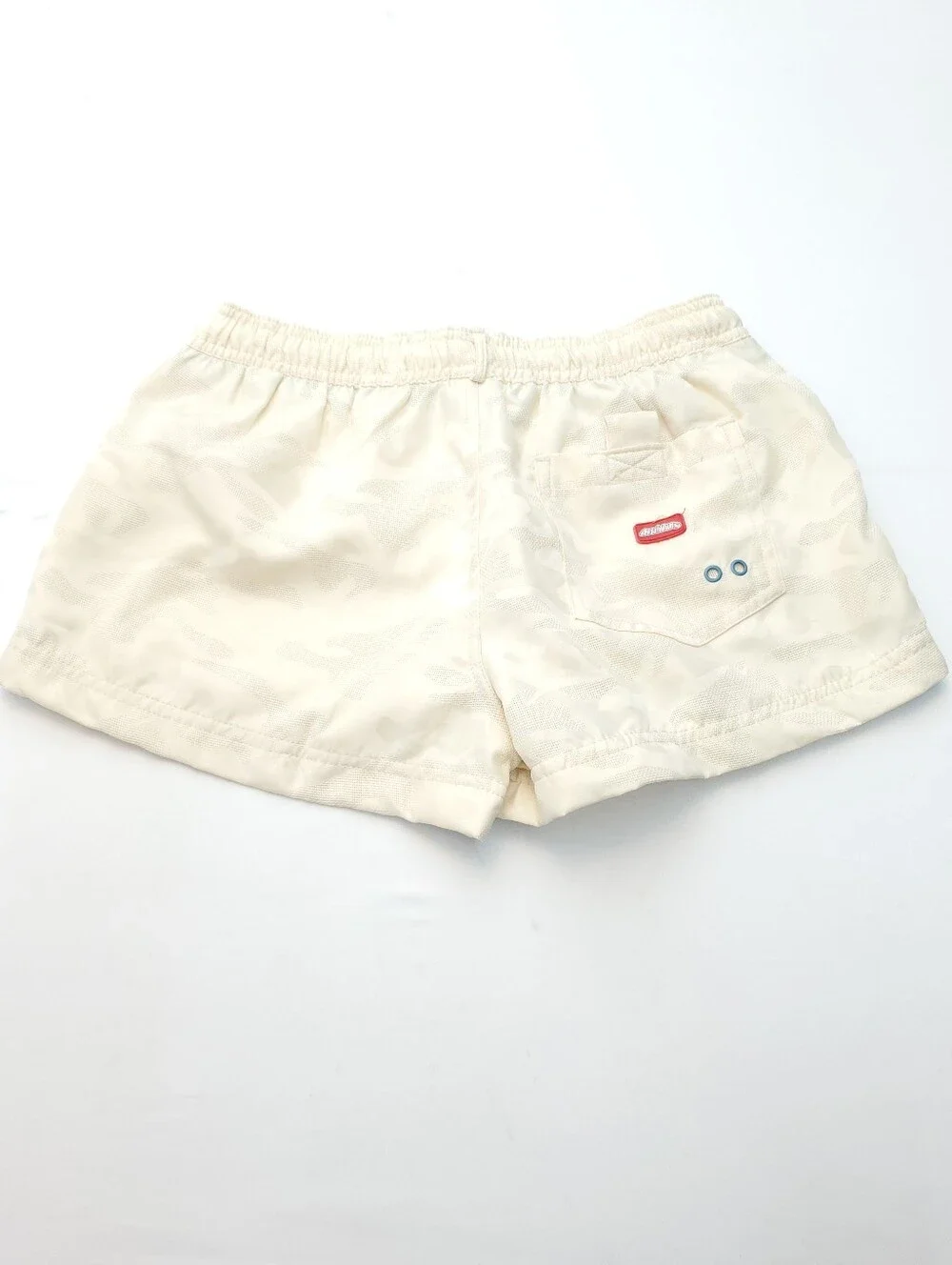 ​AussieBum Men's Swim Trunks Cream Blue Side Stripe Mesh Lined Board Short Sz S